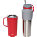 Asobu Twin Pack Pudel ja Kruus punane, 0.9 L + 0.6 L