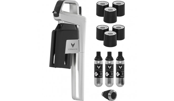 Coravin Wine System  silver Timeless Six + 12 pcs.