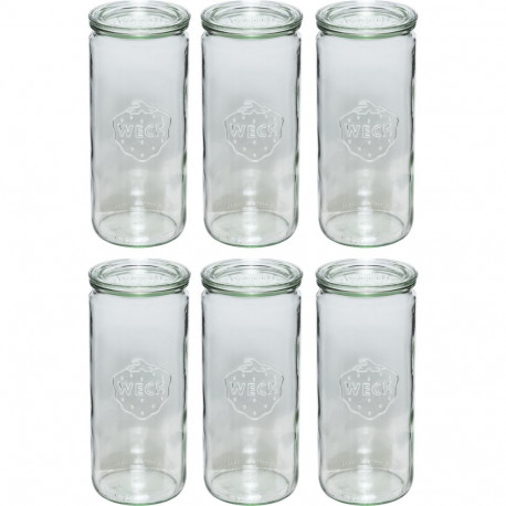 WECK Cylindrical Jar 1040ml Set of 6