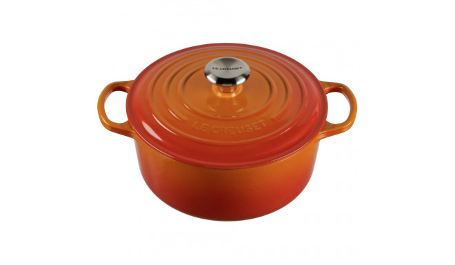 Le Creuset Signature ümmargune pajaroog 24 cm vulkaaniline