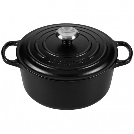 Le Creuset Signature ümmargune pajaroog 24 cm must