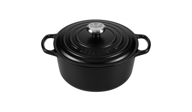 Le Creuset Signature ümmargune pajaroog 24 cm must
