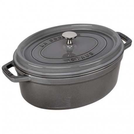 Staub ovaalne malmist hautisepott 29cm grafiithall