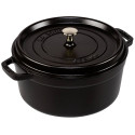 Staub ümmargune cocotte, 26cm malm, must