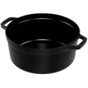 Staub ümmargune cocotte, 26cm malm, must