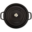Staub ümmargune cocotte, 26cm malm, must