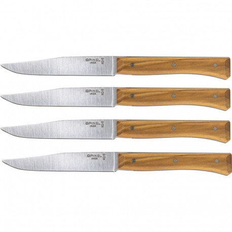 Opinel Facette lauanoanoade komplekt 4 tk oliivipuu