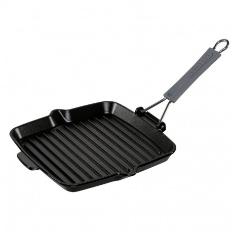 Staub ruudukujuline malmist grillpann 24cm, must, induktsioon