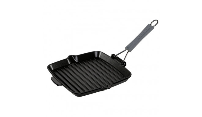Staub ruudukujuline malmist grillpann 24cm, must, induktsioon