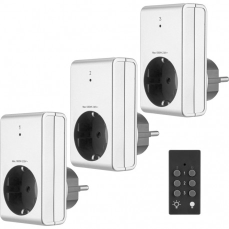 REV RC pistikupesa komplekt hõbedane 3+1 3x1000W 0085010703