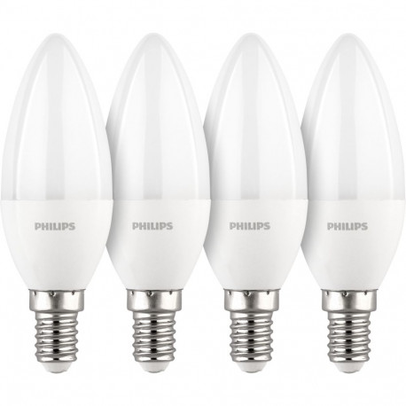 Philips LED Lamp E14 4-pack candle     40W 2700K