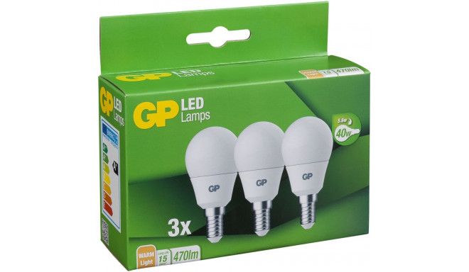 1x3 GP Lighting A45 Mini Globe E14, 5,6W (40W) 470lm GP 087854