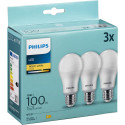 Philips LED Lamp E27 3-pakk 100W 2700K