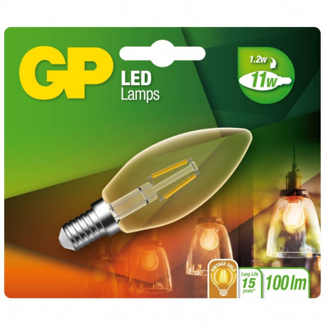 GP Lighting LED Candle Gold E14 2W (11W) Filament GP 080565
