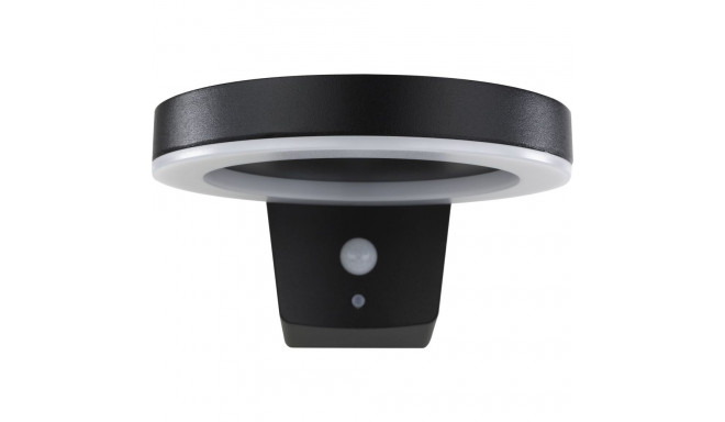 REV LED Solar wall light Round metal bl.motion detec.2023001100
