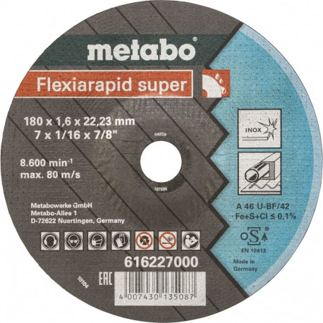 Metabo Flexiarapid super 180x1,6 x22,23 roostevaba
