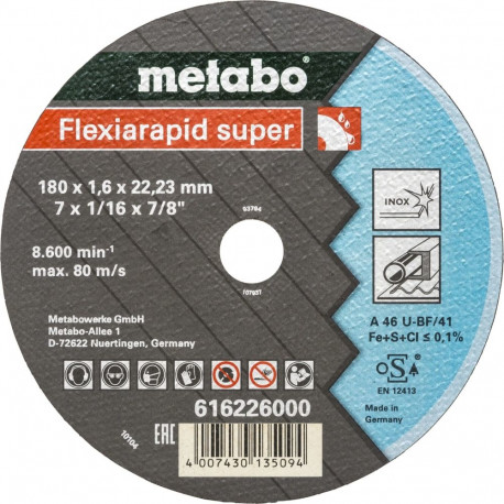 Metabo Flexiarapid super 180x1,6 x22,23 roostevaba