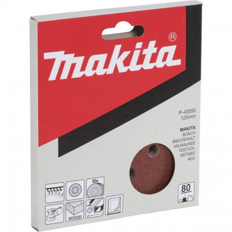 Makita P-43555 Sandpaper Velcro 125mm 80