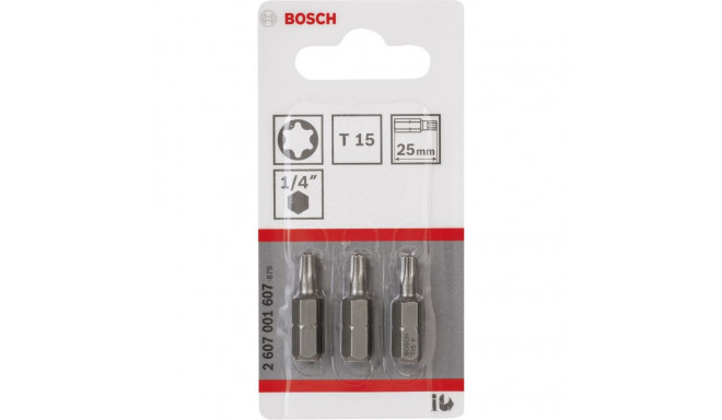 Bosch 3tk. kruvikeeraja otsikud T15 XH 25mm