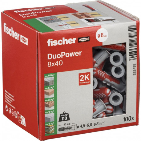 Fischer DUOPOWER 8x40 100 tk