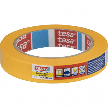 Tesa Masking Tape 50m x 10mm Stand.Prec. yellow 04344