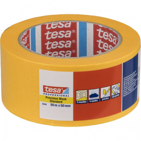 Tesa Masking Tape 50m x 50mm Stand.Prec. yellow 04344