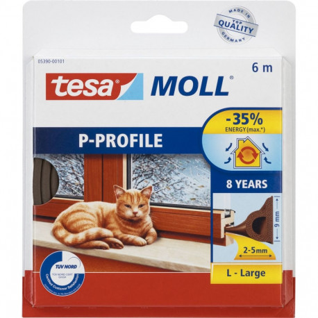 Tesa aknatihend 6m x 9mm P-profiil pruun 05390