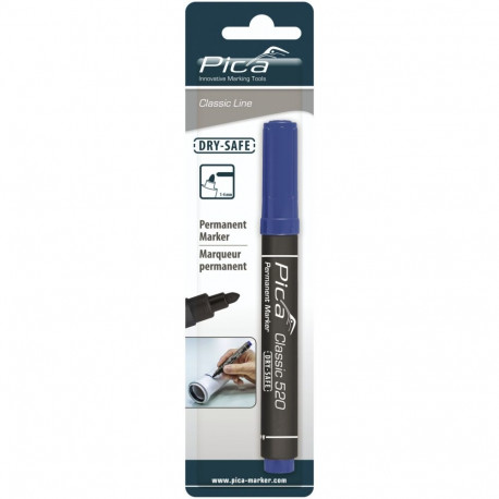 Pica Permanent Marker 1-4mm, Round Tip blue Retail Packaging