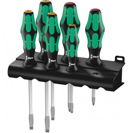 Wera 334 SK/6 kruvikeerajate komplekt Kraftform Plus Lasertip riiuliga