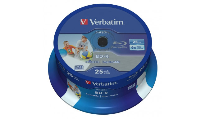 1x25 Verbatim BD-R Blu-Ray 25GB 6x Speed DL Wide Printable CB