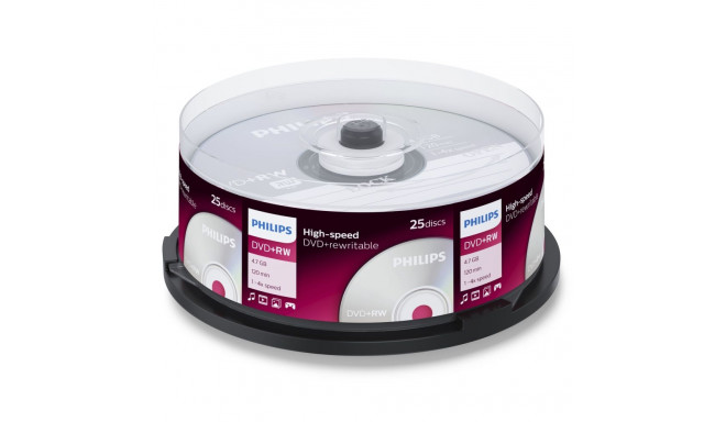 1x25 Philips DVD+RW 4,7GB 4x SP