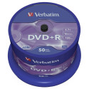 1x50 Verbatim DVD+R 4,7GB 16x Speed, matt silver