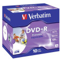 1x10 Verbatim DVD+R 4,7GB Jewel 16x Kiirus, prinditav