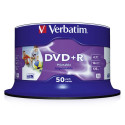 1x50 Verbatim DVD+R 4,7GB 16x kiirus, laialdaselt prinditav NON-ID