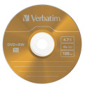 1x5 Verbatim DVD+RW 4,7 GB 4x Kiirus Värviline Pind Õhukeses Karbis