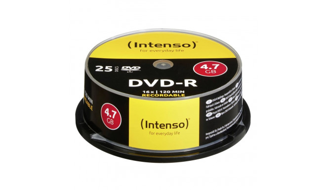 1x25 Intenso DVD-R 4,7GB 16x kiirus, karp