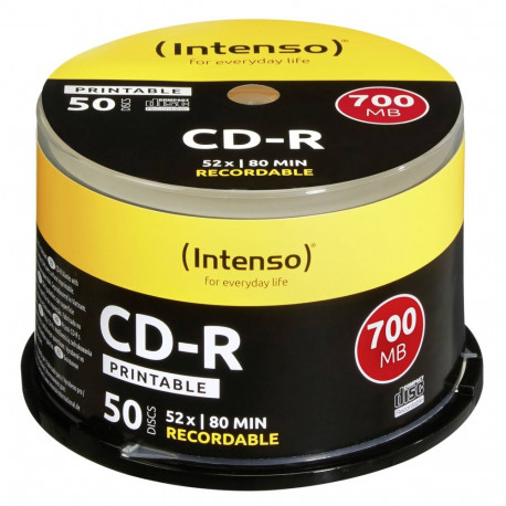 1x50 Intenso CD-R 80 / 700MB 52x kiirus, prinditav, kriimustuskindel