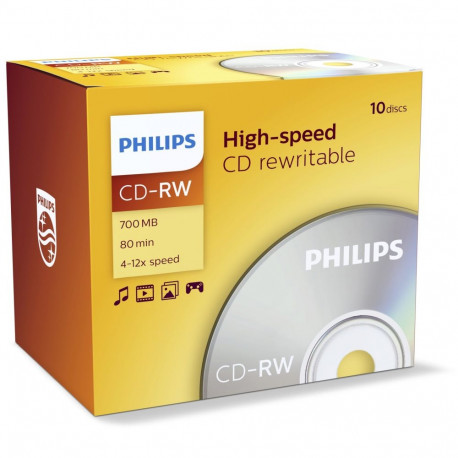 1x10 Philips CD-RW 80 min 700 MB 4-12x JC
