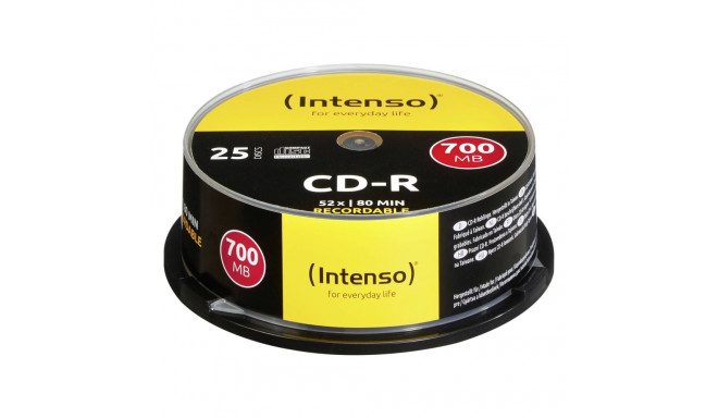 1x25 Intenso CD-R 80 / 700MB 52x kiirus, Cakebox karp