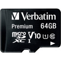 Verbatim microSDXC          64GB Class 10 UHS-I incl Adapt. 44084