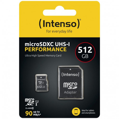 Intenso microSDXC 512GB C10 UHS-I U1 Performance adapter