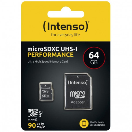 Intenso microSDXC 64GB C10 UHS-I U1 Performance adapter