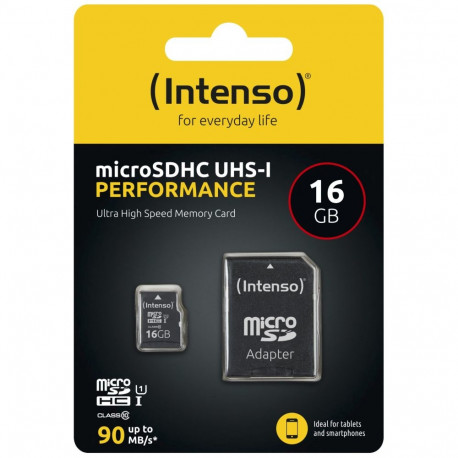 Intenso microSDHC 16GB C10 UHS-I U1 Performance adapter
