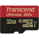 Transcend microSDHC MLC 32GB Klass 10 UHS-I 600x + SD-adapter