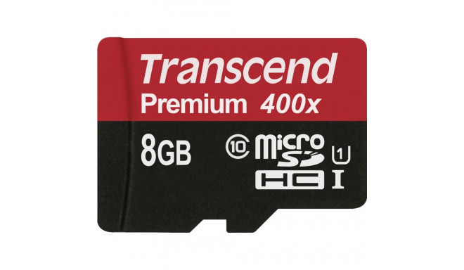 Transcend microSDHC 8GB Class 10 UHS-I 400x + SD adapter
