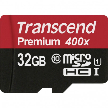 Transcend microSDHC 32GB Class 10 UHS-I 400x + SD-adapter