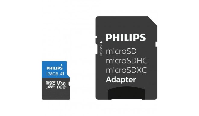 Philips MicroSDXC Card     128GB Class 10 UHS-I U3 incl. Adapter