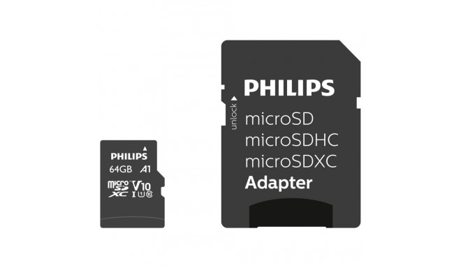 Philips MicroSDXC Card      64GB Class 10 UHS-I U1 incl. Adapter