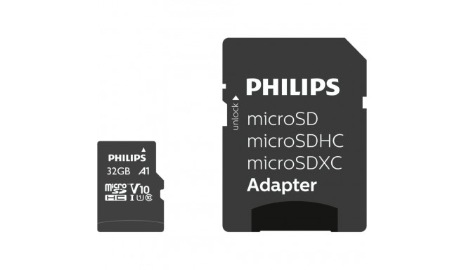 Philips MicroSDHC kaart 32GB Class 10 UHS-I U1 koos adapteriga