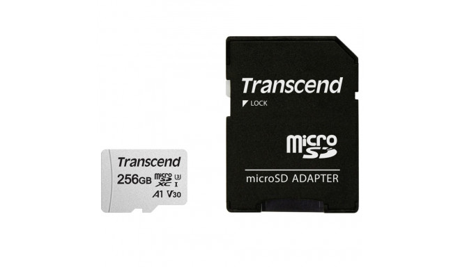 Transcend microSDXC 300S-A 256GB Klassi 10 UHS-I U3 V30 A1
